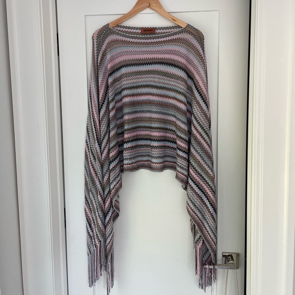 Missoni fringe poncho/coverup
